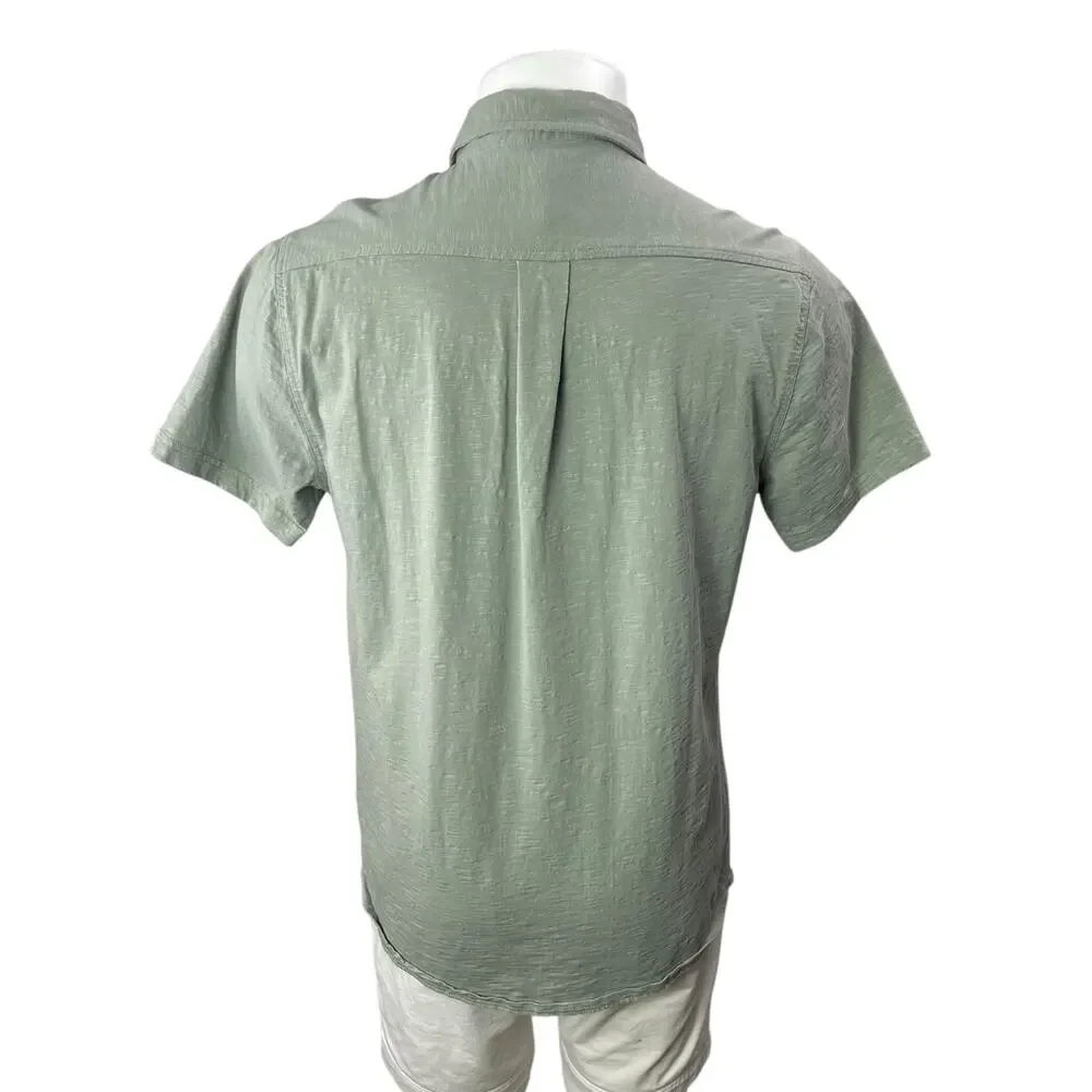J.Crew Men's Green Chest Pocket Short Sleeve Casual Button Down Shirt Top Size L
